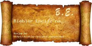 Biehler Enciána névjegykártya